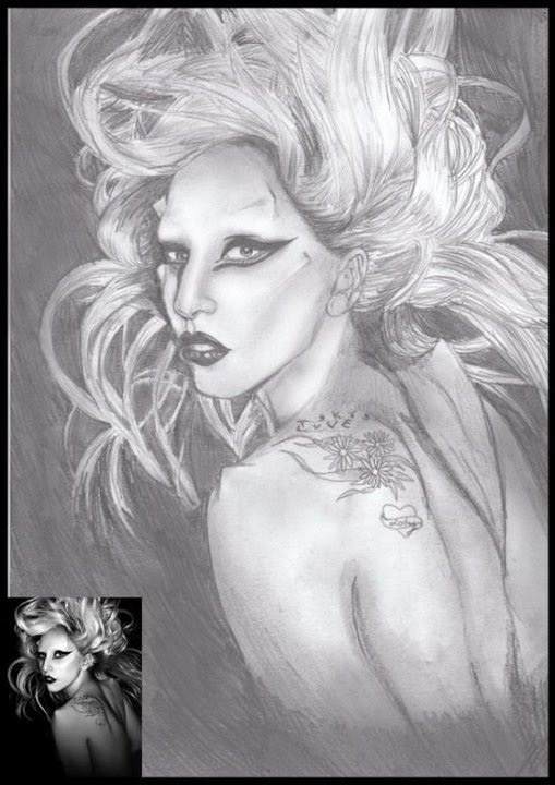 509x720 James Jones - Lady Gaga Sketch
