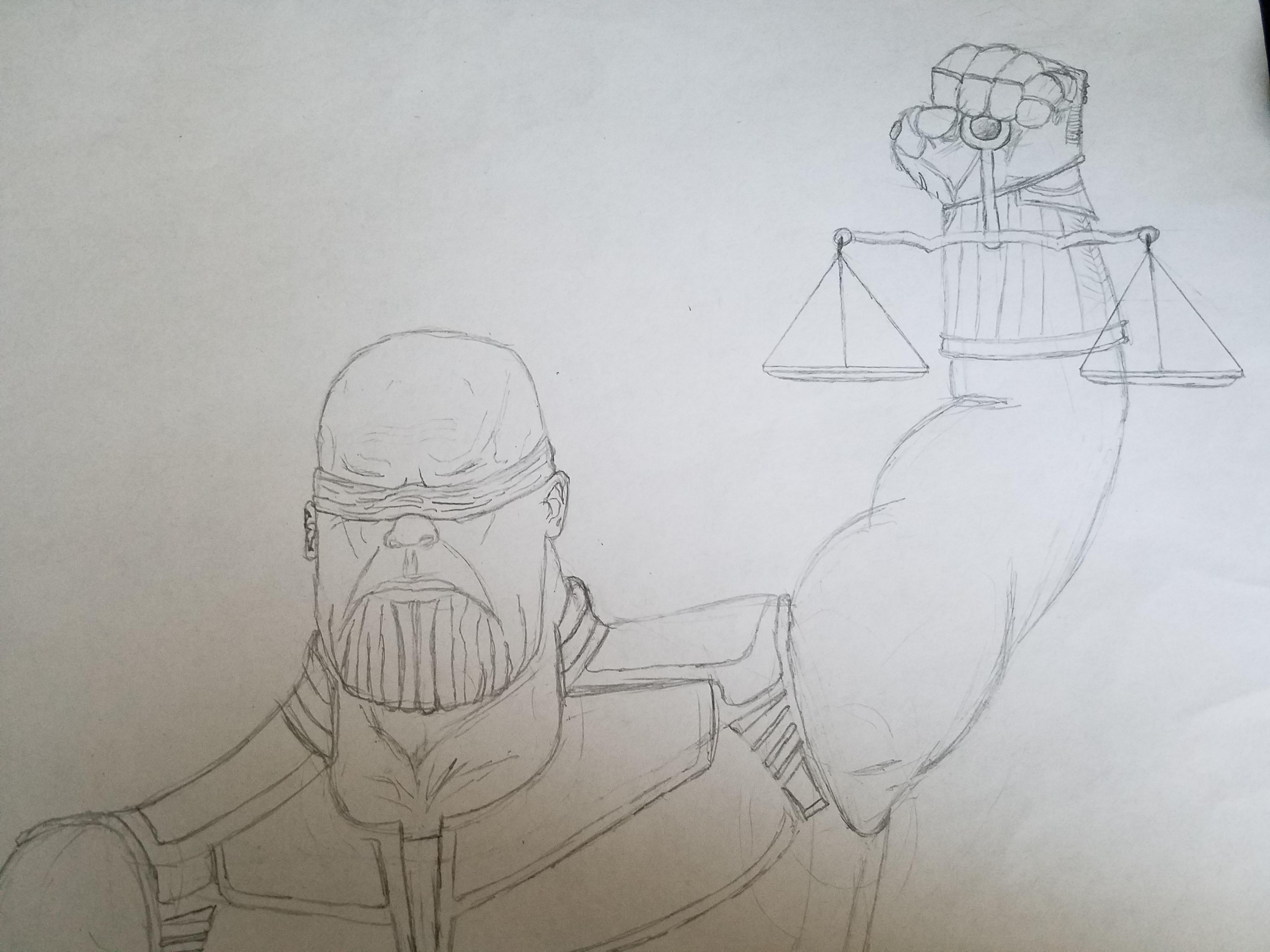 4032x3024 Quick Sketch Of The Great Thanos As Lady Justice Inthesoulstone - Lady Justice Sketch