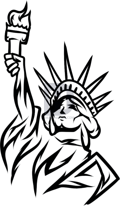 420x720 How To Draw Lady Liberty, Statue Of Liberty, Step By Step, Drawing - Lady Liberty Sketch