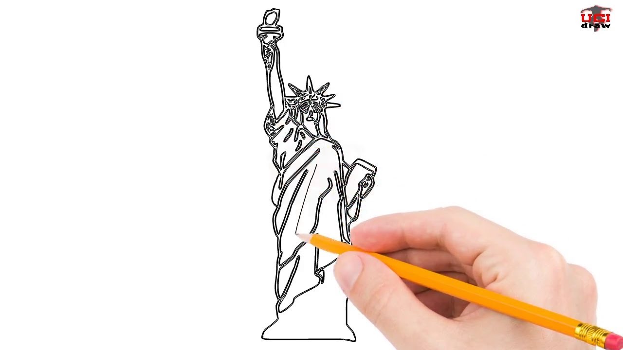 1280x720 How To Draw The Statue Of Liberty Easy For Beginnerskids Simple - Lady Liberty Sketch
