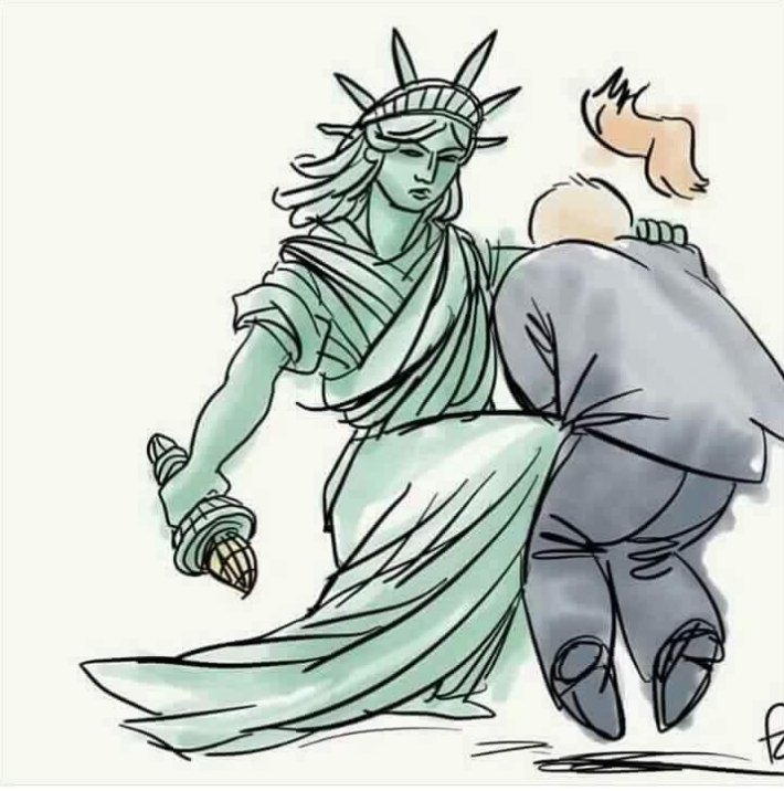 710x716 Lady Liberty Takes A Knee Politicalhumor - Lady Liberty Sketch