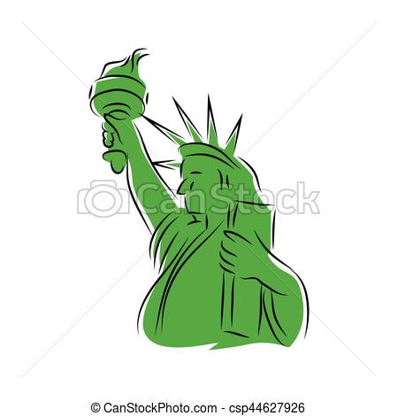 450x470 Lady Liberty Statue Symbol. - Lady Liberty Sketch