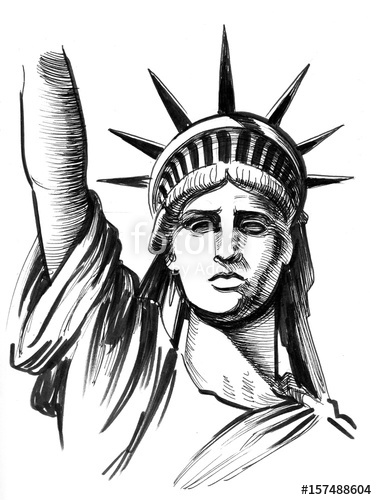 Lady Liberty Sketch at PaintingValley.com | Explore collection of Lady ...