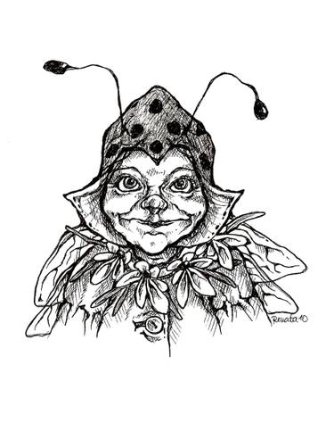 375x474 Ladybird Drawing By Renata Lombard Saatchi Art - Ladybird Sketch