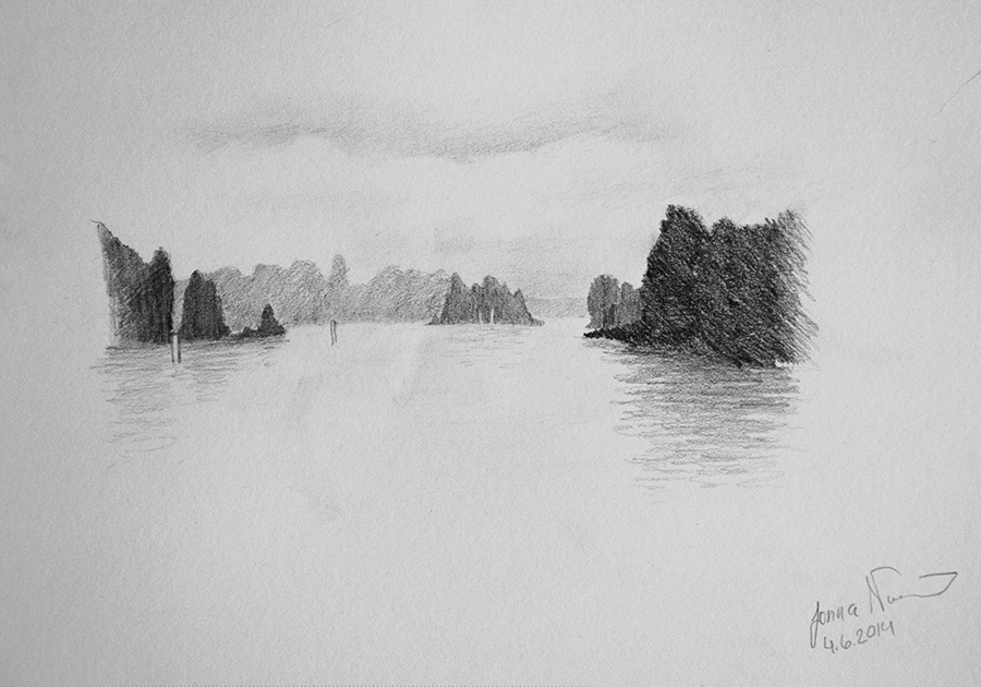 900x630 Lake View Sketch By Jorshma - Lake Sketch