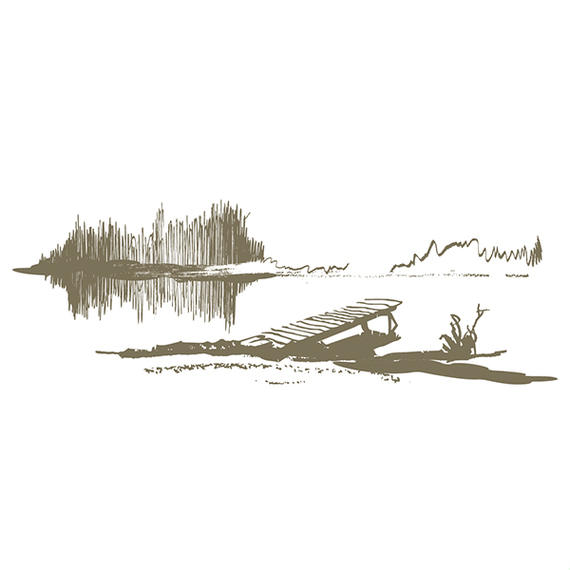 570x570 Abstract Lake Amp Dock Landscape Sketch - Lake Sketch