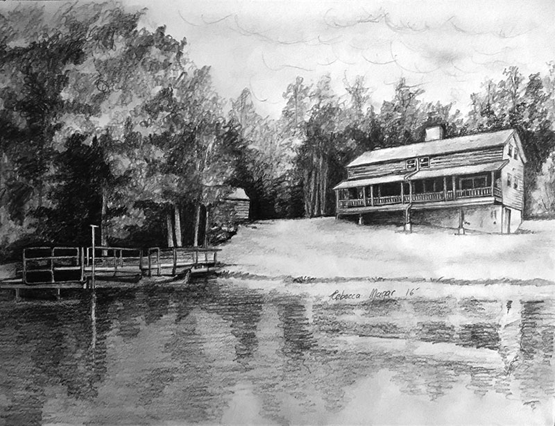 800x614 Commissioned Work In Progress - Lake Sketch