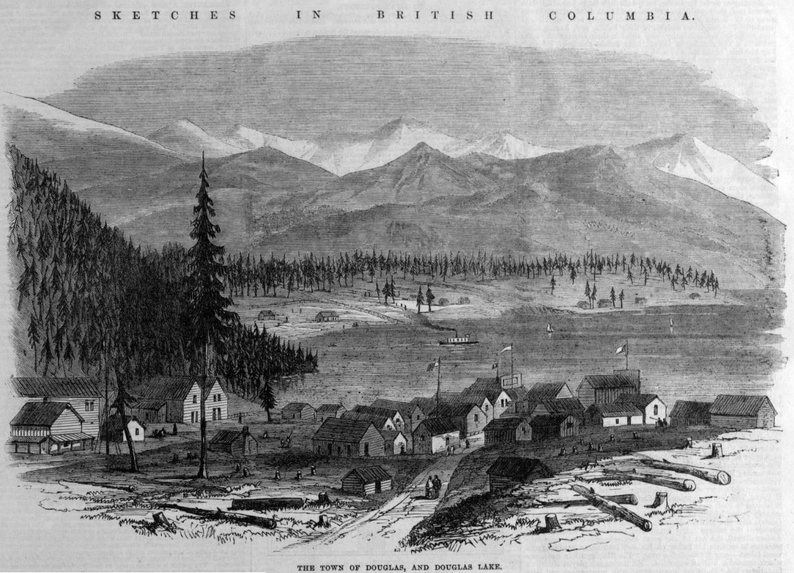 1153x833 Sketch Of The Town Of Douglas On Harrison Lake By Oliver Hare - Lake Sketch