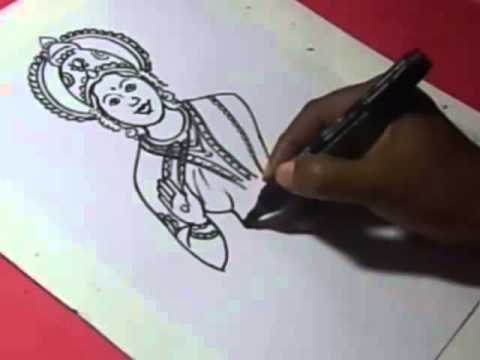 480x360 How To Draw Lord Lakshmi Drawing Step By Step For Kids - Lakshmi Sketch