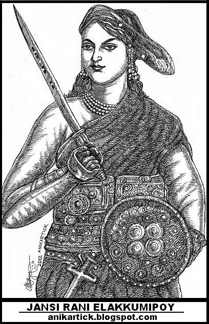 408x634 Jhansi Rani Lakshmi Boi In My Pen Drawing - Lakshmi Sketch