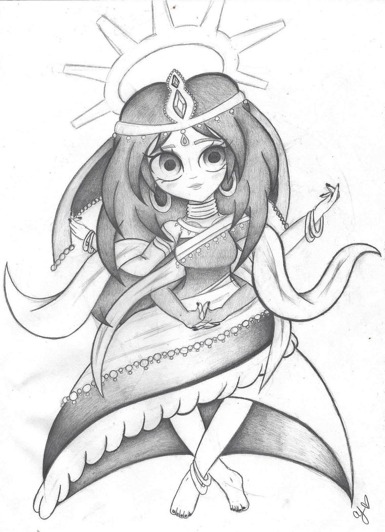 760x1050 Lakshmi Sketch And Shading By Amycruzz - Lakshmi Sketch