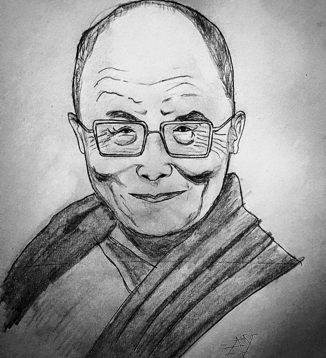 1080x1184 Dalai Lama - Lama Sketch