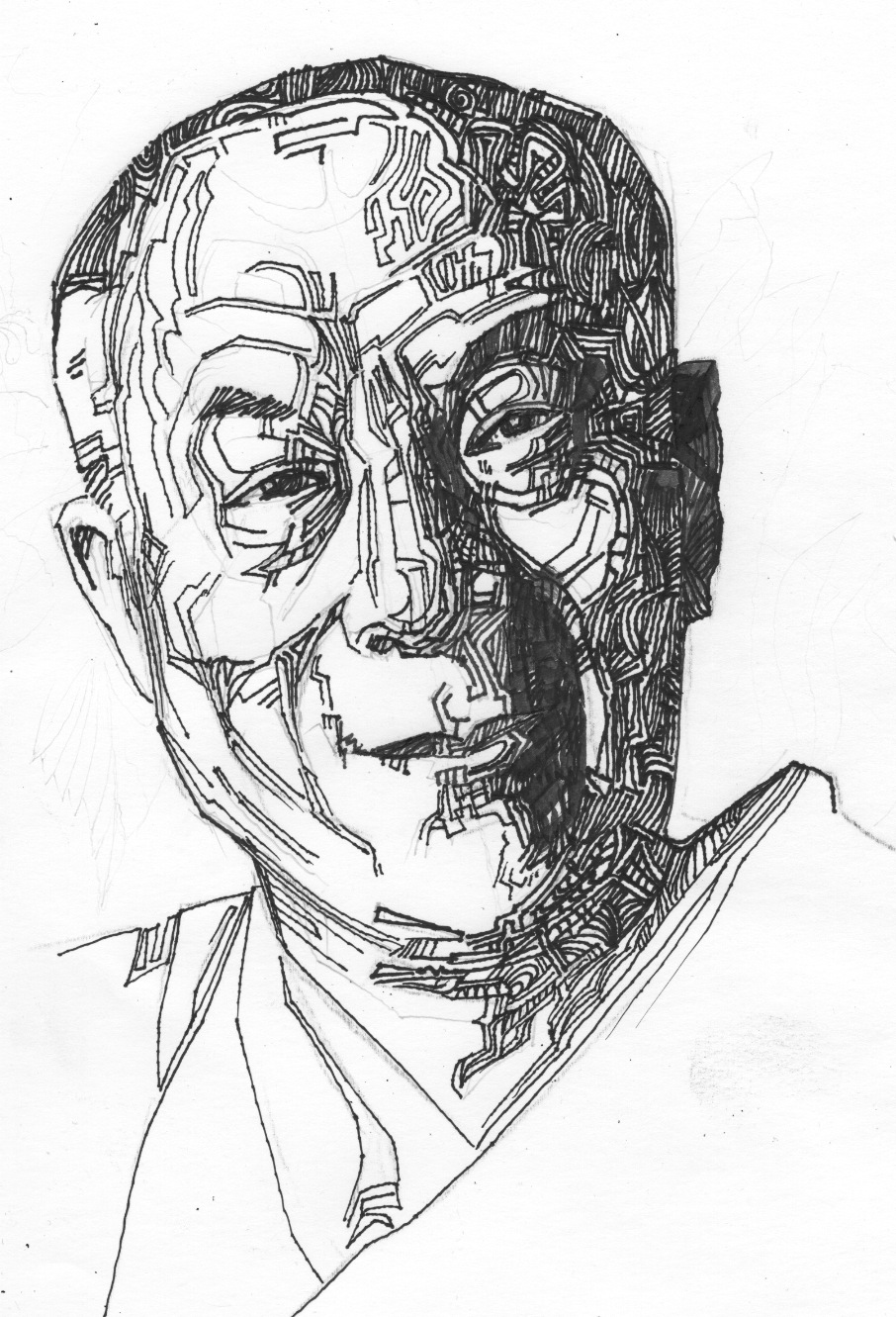 906x1331 The Dalai Lama And Me Brad Jeske Art Learning To Draw On The - Lama Sketch
