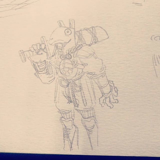 640x640 Yassir Kerbal On Twitter Lama, The Ambitious Samurai. - Lama Sketch