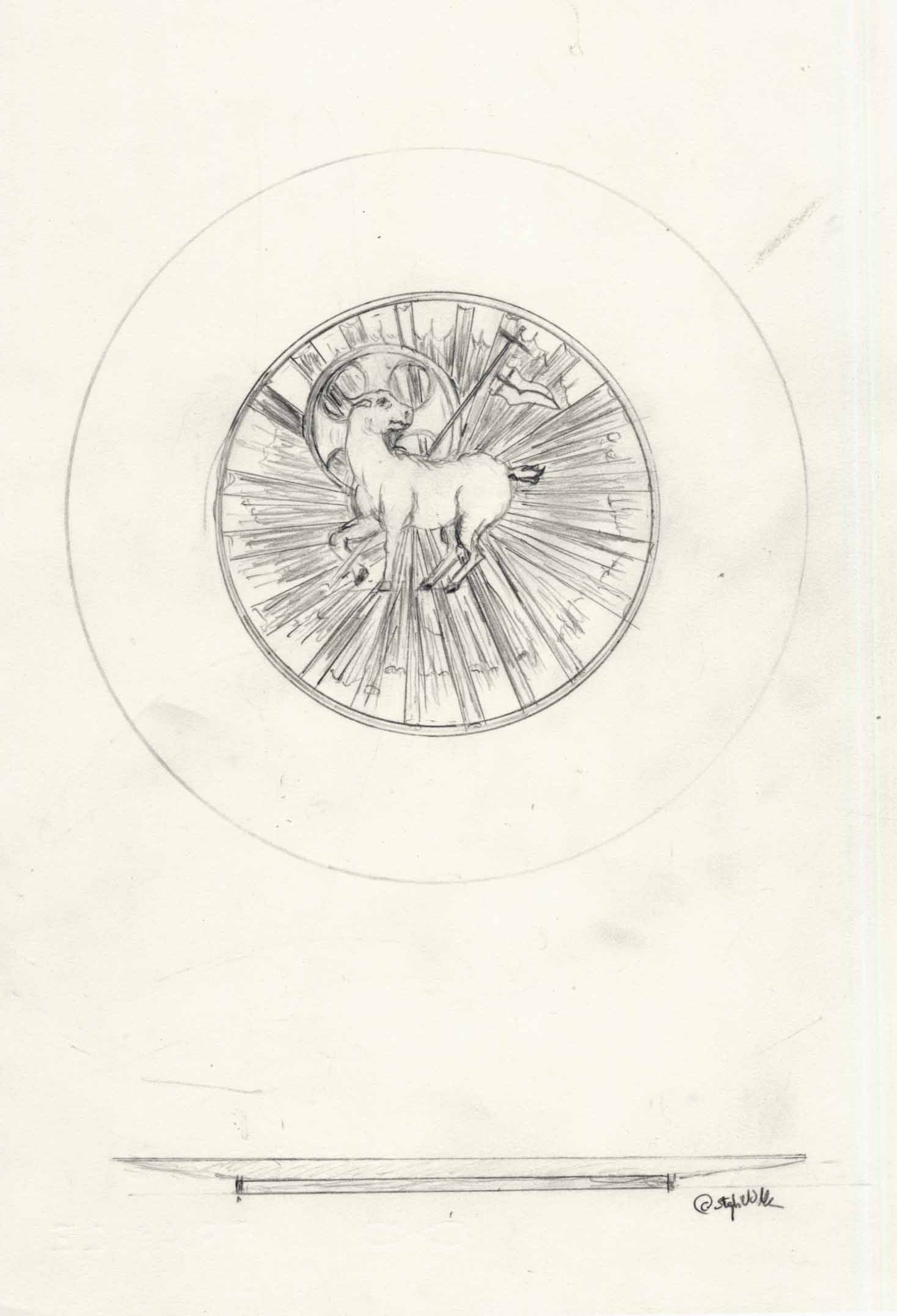 1468x2152 From My Sketch Book Lamb Of God Chalice And Patten Stephen Van - Lamb Of God Sketch