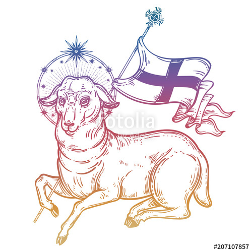 500x500 Lamb Of God Christian Symbol. Stock Image And Royalty Free Vector - Lamb Of God Sketch