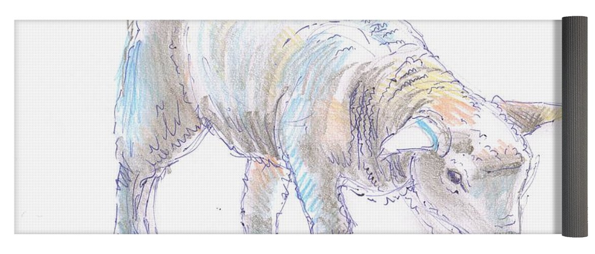 1171x500 Lamb Sketch Yoga Mat For Sale By Mike Jory - Lamb Sketch