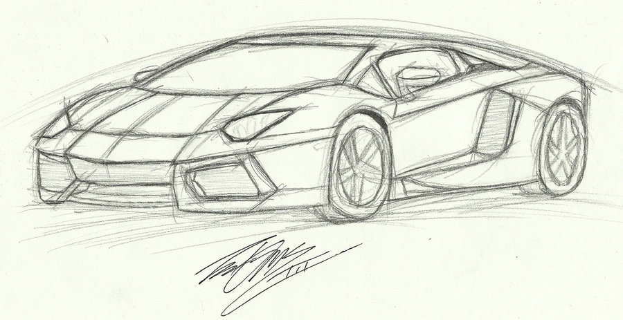 900x463 Lambo By Thomasmct - Lambo Sketch