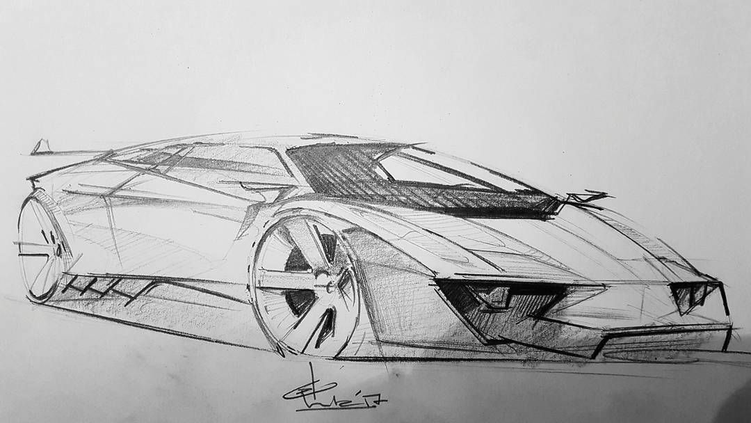 1080x608 Lambo Sketch With Pencils - Lambo Sketch