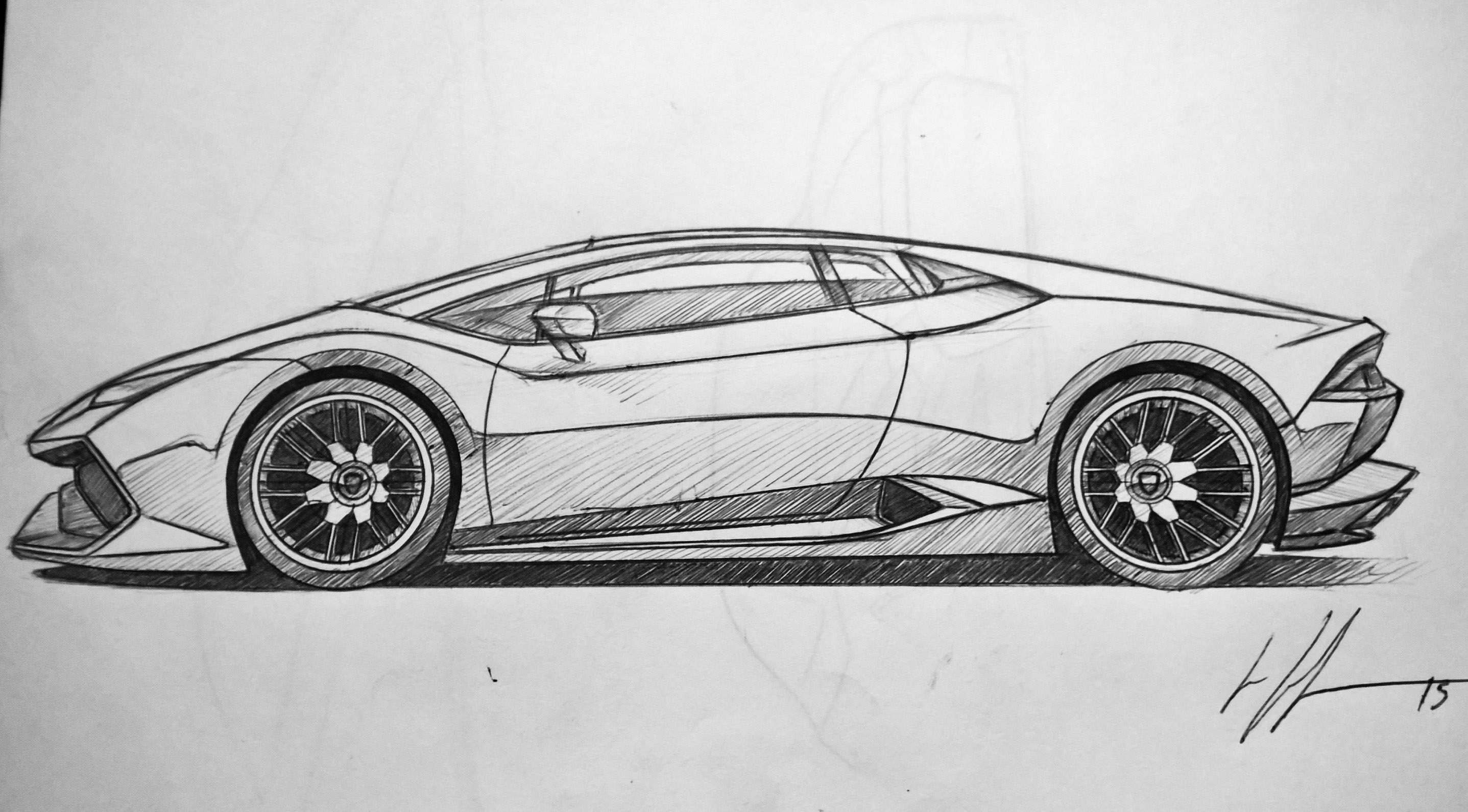 Lambo Sketch at PaintingValley.com | Explore collection of ...