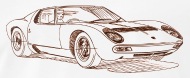 190x78 Transportation Sketches Lambo Miura - Lambo Sketch