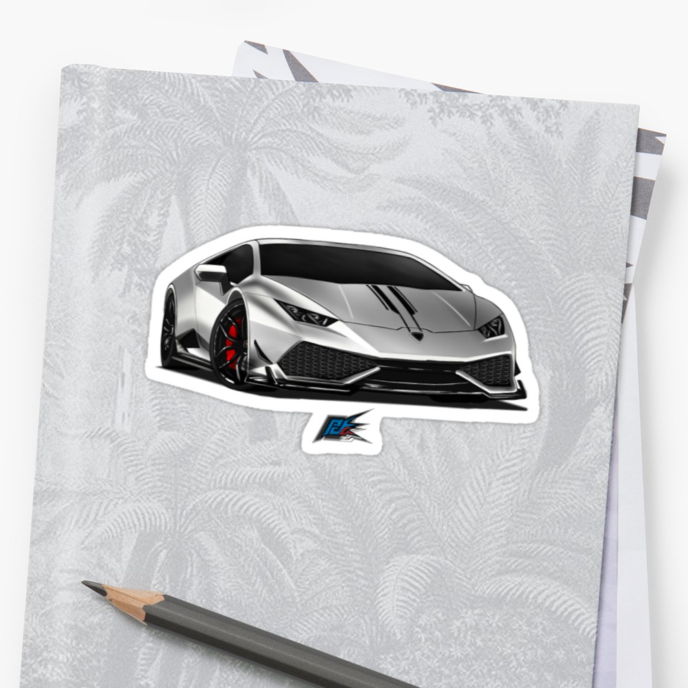 1000x1000 Lambo Huracan Sketch Stickers By Naquash Redbubble - Lambo Sketch