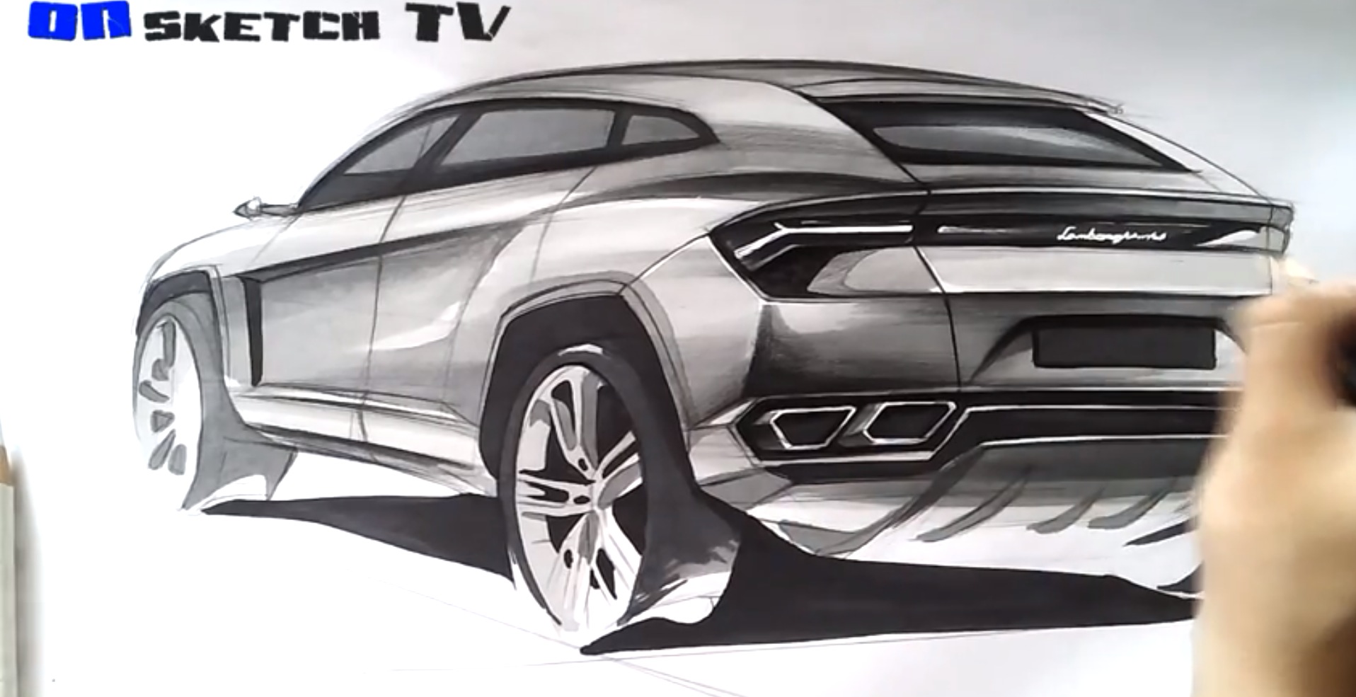 1916x985 How To Draw The Lamborghini Urus Suv - Lambo Sketch