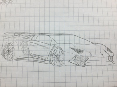 400x300 Lamborghini Aventador Sv Sketch By Cyberneticalex - Lamborghini Aventador Sketch