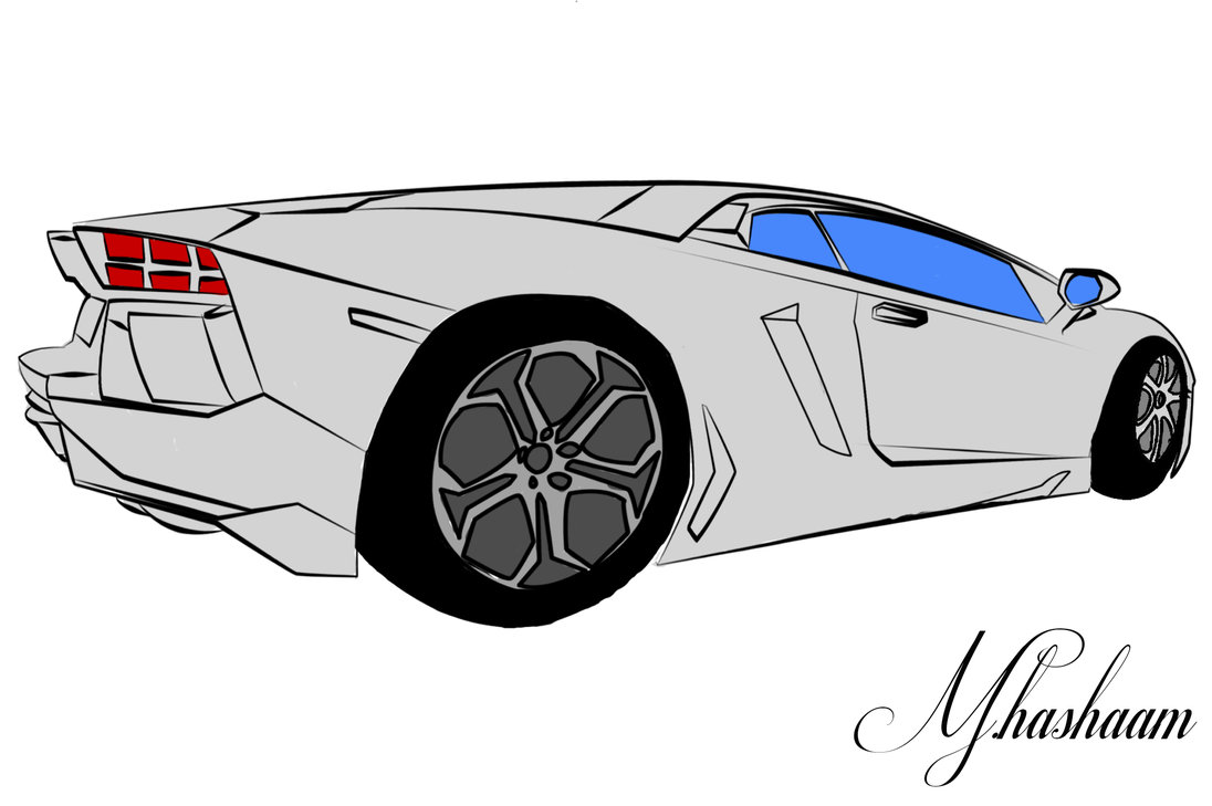 1096x729 Lamborghini Aventador Sketch By Tecartist - Lamborghini Aventador Sketch