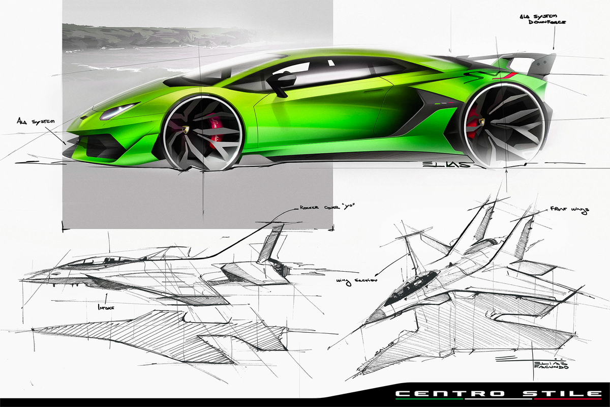 1200x800 Lamborghini On Twitter Centro Stile Is The Core Of - Lamborghini Aventador Sketch
