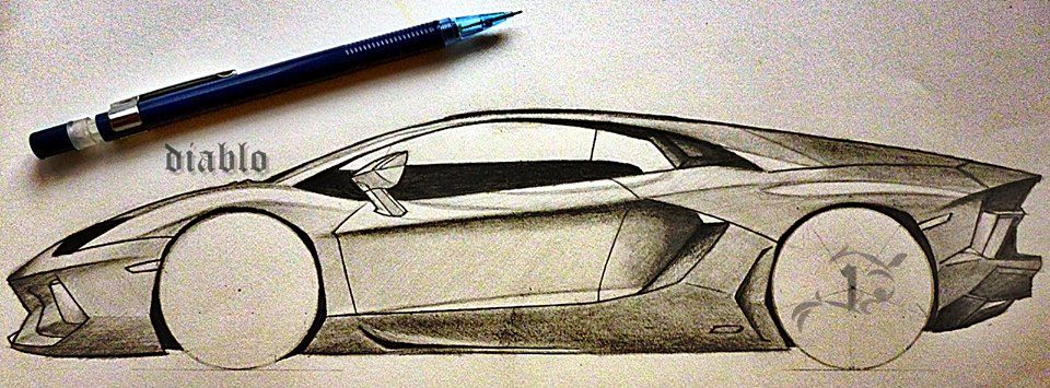 960x355 Tried To Sketch Lamborghini Aventador Diablo - Lamborghini Aventador Sketch