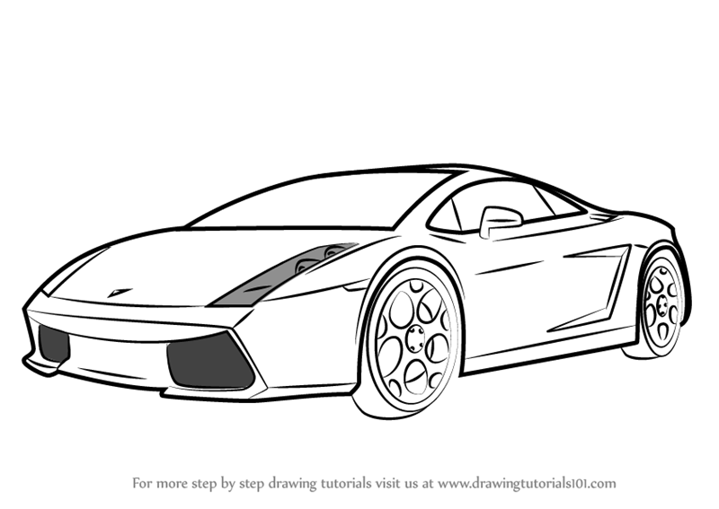 800x567 Learn How To Draw A Lamborghini Car (Sports Cars) Step By Step - Lamborghini Car Sketch