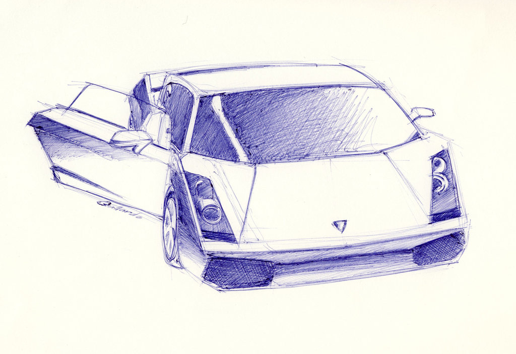 1024x703 Lamborghini Gallardo Sketch By Smileyg - Lamborghini Gallardo Sketch