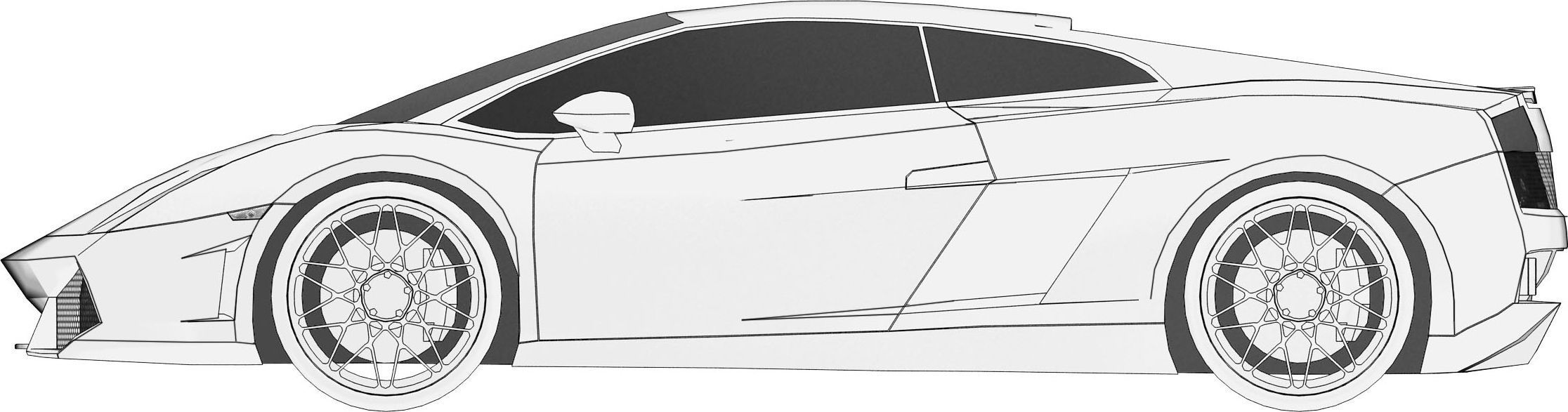 2232x587 Lamborghini Gallardo Gallrdo 3d Model Cgtrader - Lamborghini Gallardo Sketch