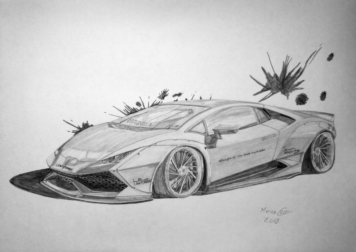 Lamborghini Huracan Sketch at PaintingValley.com | Explore ...