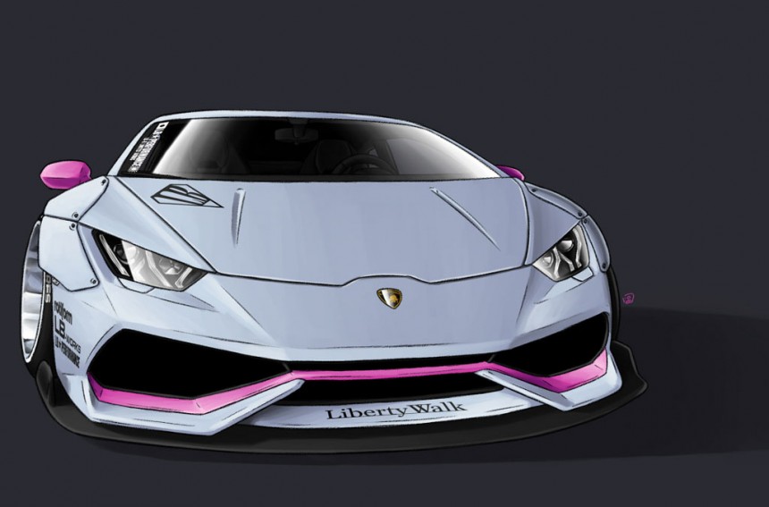 860x567 Lamborghini With Liberty Walk Bodykit Looks Amazing! - Lamborghini Huracan Sketch
