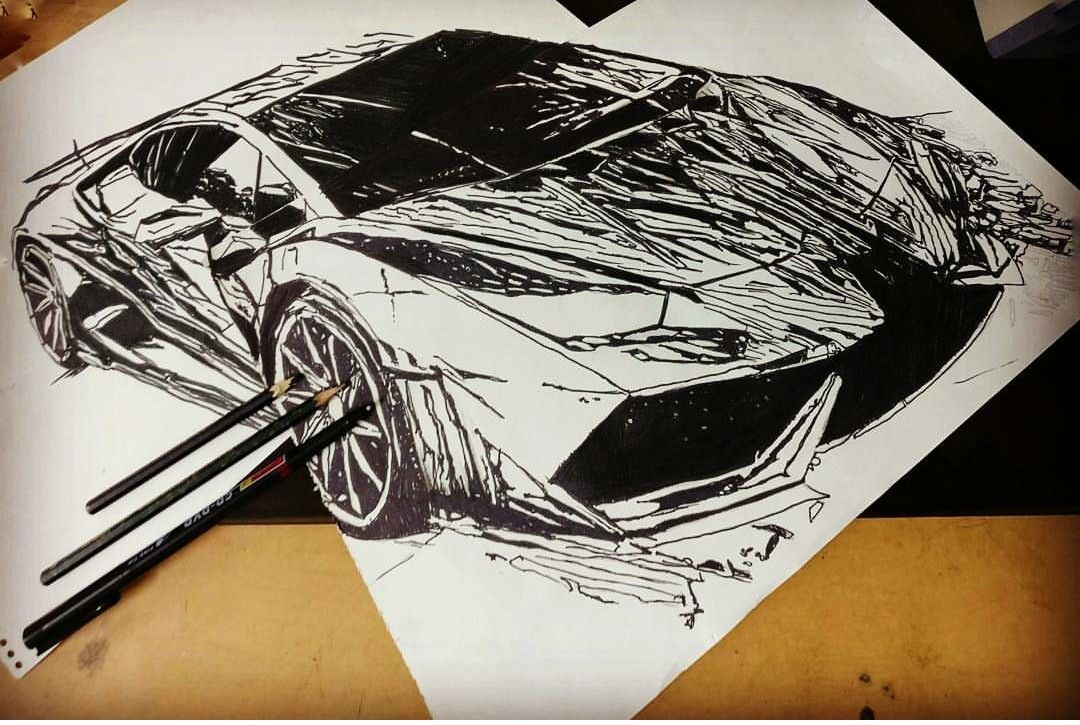 1080x725 Muscled. Narrow . Chiseled - Lamborghini Huracan Sketch