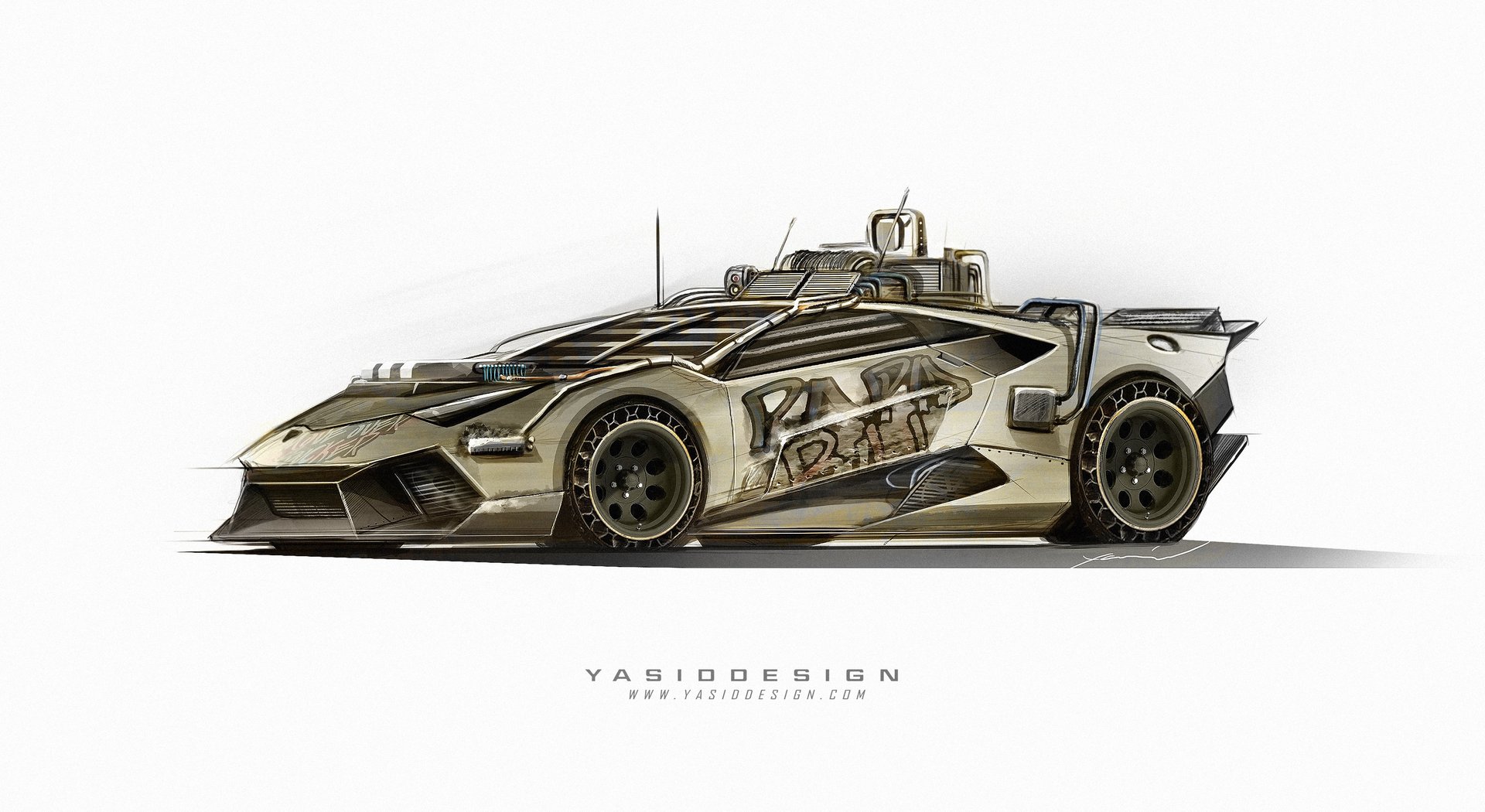 1920x1050 Artstation - Lamborghini Huracan Sketch