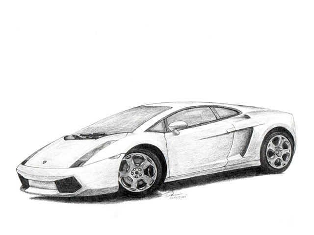640x480 Here Some Images Of Cool Drawings Of Cars Made With Pencil - Lamborghini Pencil Sketch