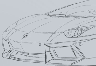 400x273 Lamborghini Concept Sketch - Lamborghini Reventon Sketch