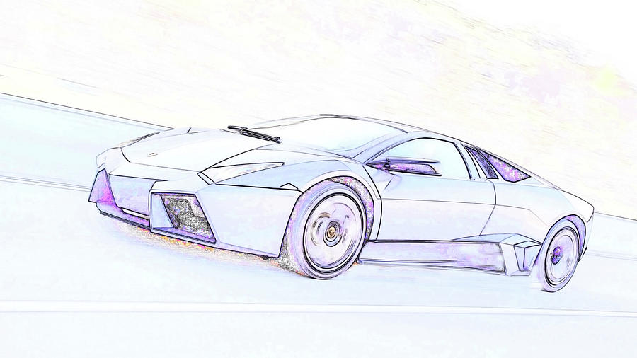 900x506 Lamborghini Reventon Digital Art By Pixbreak Art - Lamborghini Reventon Sketch