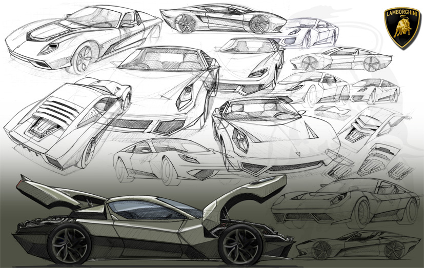 827x523 Mandar Tamhane Lamborghini Sketch Exploration - Lamborghini Sketch