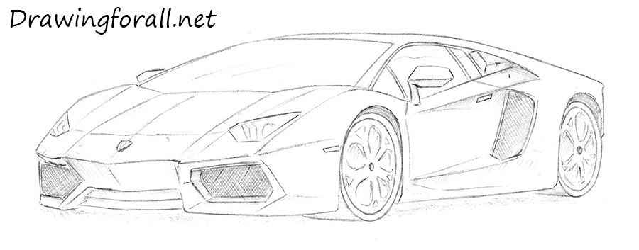 900x353 How To Draw A Lamborghini Cars Drawings - Lamborghini Sketch Step By Step