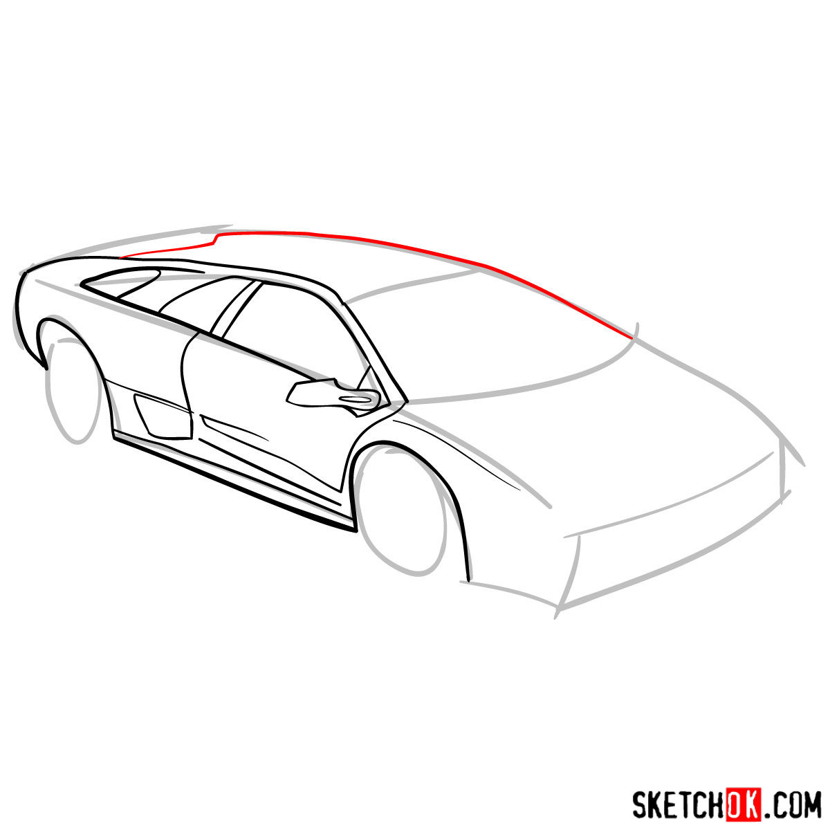 1200x1200 How To Draw Lamborghini Diablo - Lamborghini Sketch Step By Step