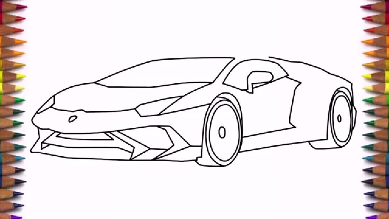 1280x720 How To Draw A Car Lamborghini Aventador Lp 750 4 Step By Step Easy - Lamborghini Sketch Step By Step