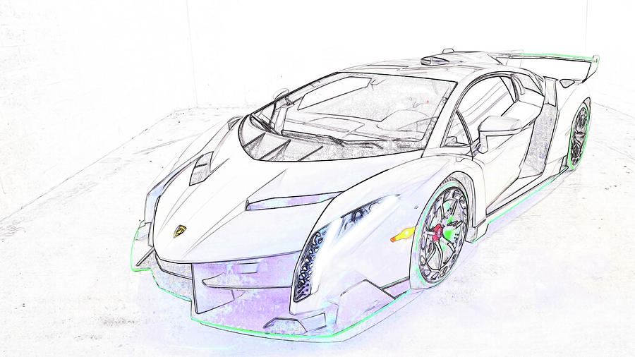 lamborghini veneno sketch