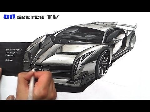 480x360 Tv Car Sketch - Lamborghini Veneno Sketch