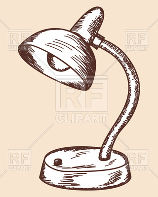 320x400 Table Lamp Sketch Vector Image Vector Artwork Of Objects - Lamp Sketch