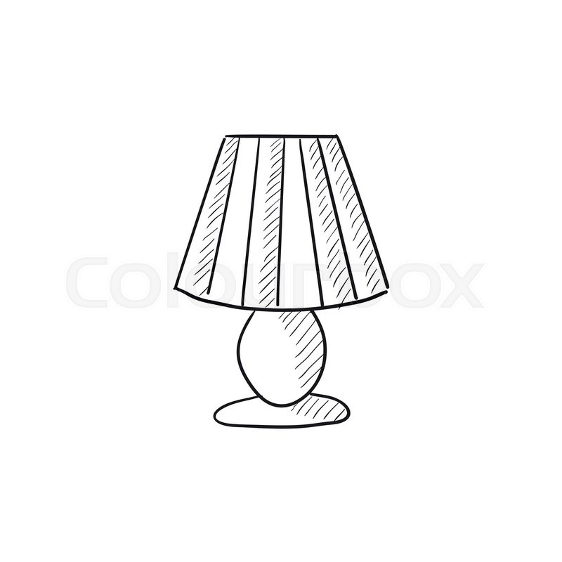 800x800 Table Lamp Vector Sketch Icon Isolated On Background. Hand Drawn - Lamp Sketch
