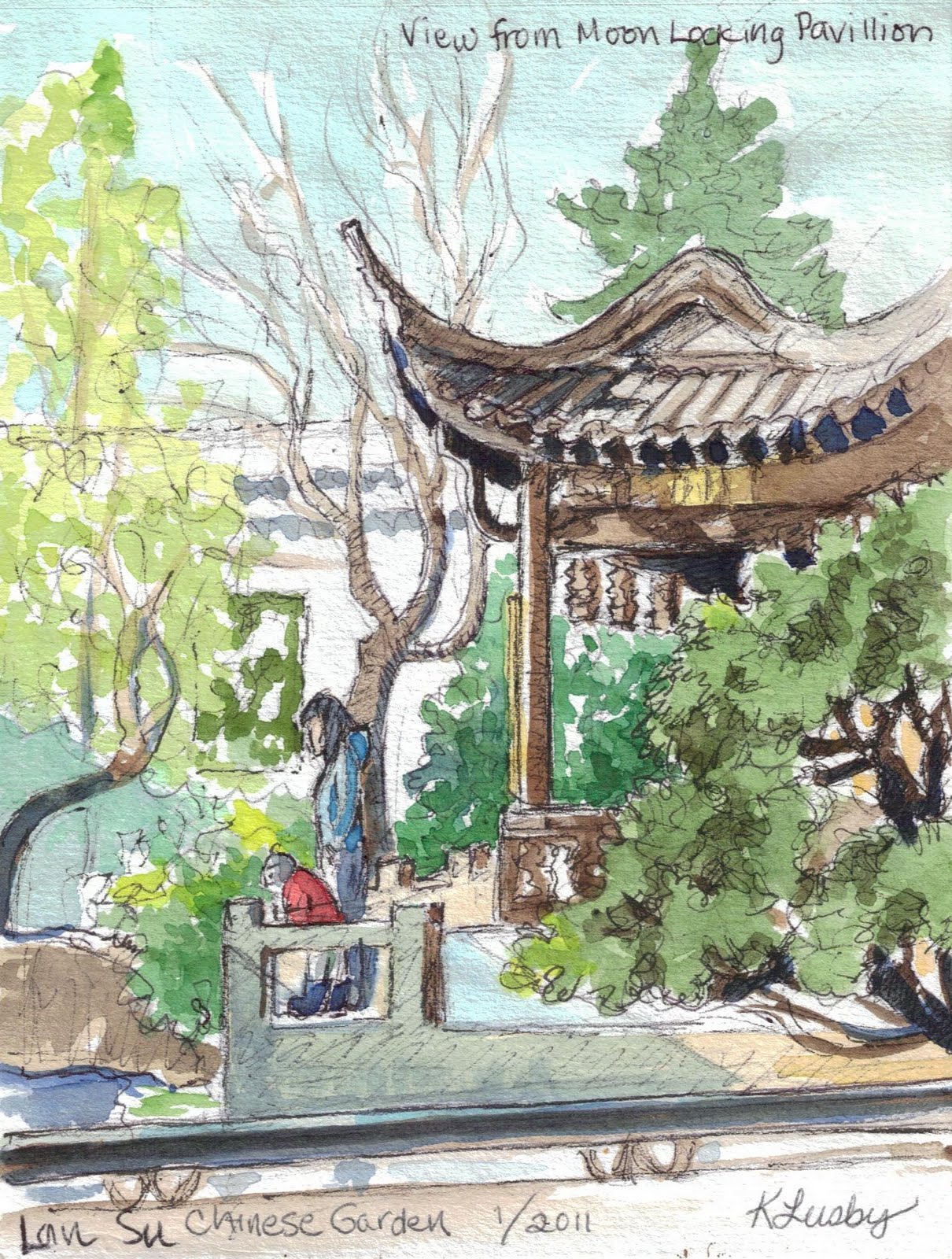 1210x1600 Urban Sketchers Portland Lan Su Chinese Garden - Lan Sketch
